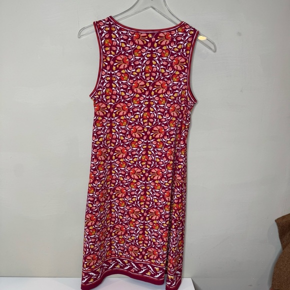 Max Studio Red Pink Printed Stretch Shift Dress Sz small - Picture 3 of 7